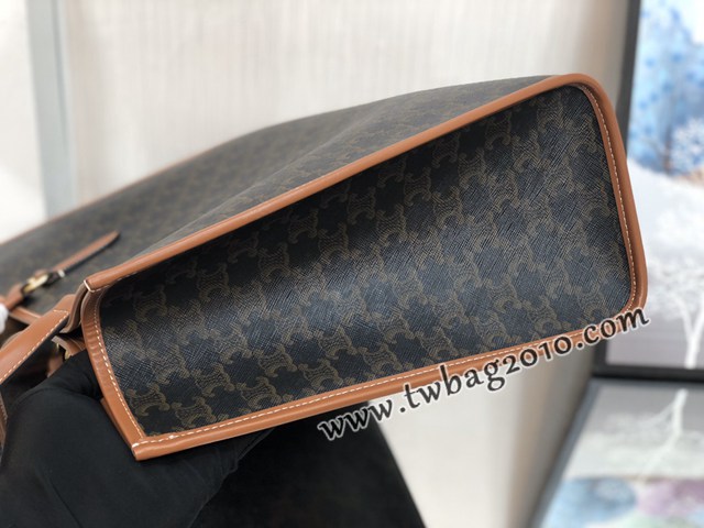 Celine專櫃2023新款手提托特包 賽琳CABAS TRIOMPHE TOTE帆布印花橫款手袋 sldj2234